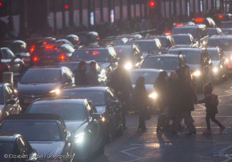 Traffic in Brompton Road London
